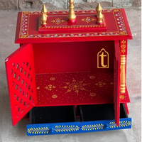 Handcrafted Wooden Pooja Room Temple: Wall Hanging Mandir, Home