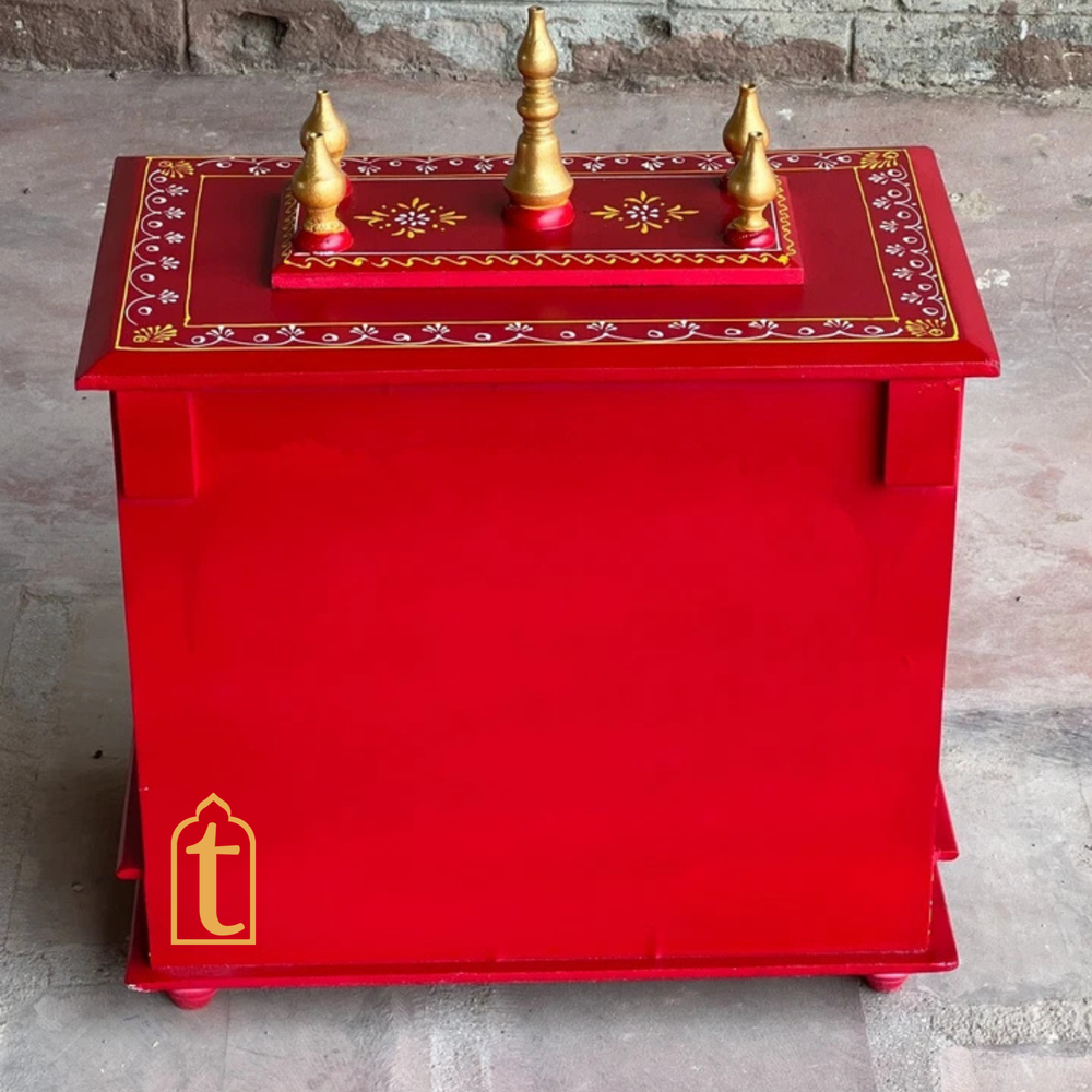 Handcrafted Wooden Pooja Room Temple: Wall Hanging Mandir, Home