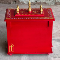 Handcrafted Wooden Pooja Room Temple: Wall Hanging Mandir, Home