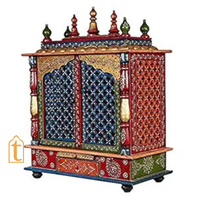 Handcrafted Wooden Pooja Room Temple: Wall Hanging Mandir, Home Decor Art