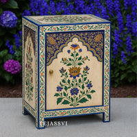 Wood Beautiful Flower Painted Side Storage Cabinet / Wood Cabinet Wooden Furniture Nightstand Bedside Storage Living Room Furniture Décor.