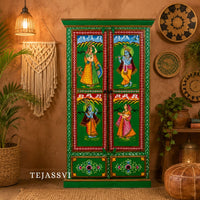 Wooden Hand Painted  Sideboard / Wooden Cabinet / Storage Side Boards / Hand made / Wooden Big Cabinet, Living Room Furniture, Fine Panting.