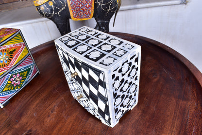 Mini chest of Drawers, Hand paint wooden Box, Small jewelry box, Trinket Drawers, Jewelry Box for girl, Desktop Organizer, Floral furniture
