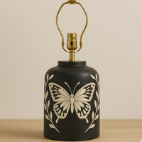 Wooden Bone Inlay Butterfly Pattern Lamp for Bedroom / Bone Inlay Bed Room Lamp / Bedroom Décor Lamp / Handmade Inlay Table Lamp Home Décor Accent Light