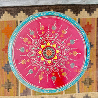 Handmade Hand Painted Round Side Table / Indian Painting Furniture Cabinet / Moroccan painted Furniture / Bedroom Furniture / Chest Of Dressers.