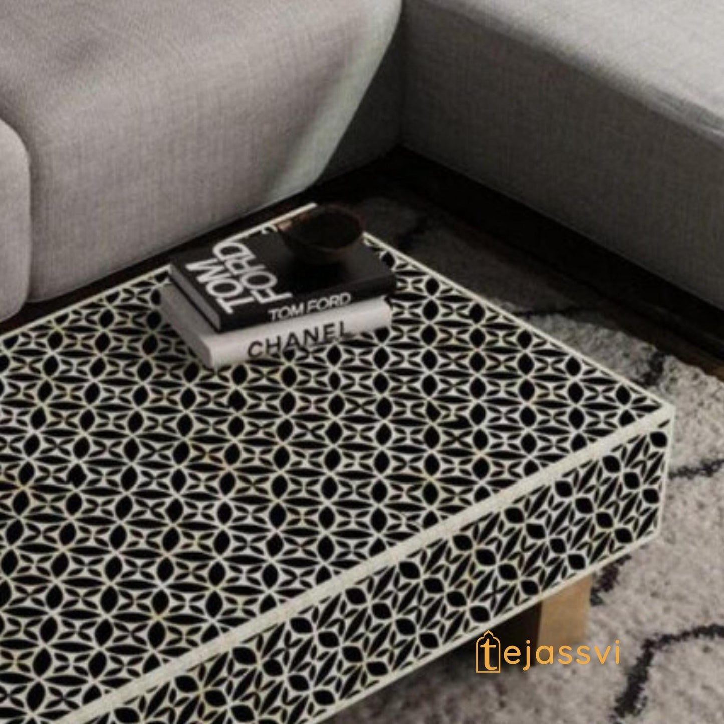 Wooden Luxury Coffee Table/Bone Inlay Coffee Table/Centre Coffee Table/Bone Inlay Furniture/Bone Inlay Cocktail Table/Wooden Coffee Table.