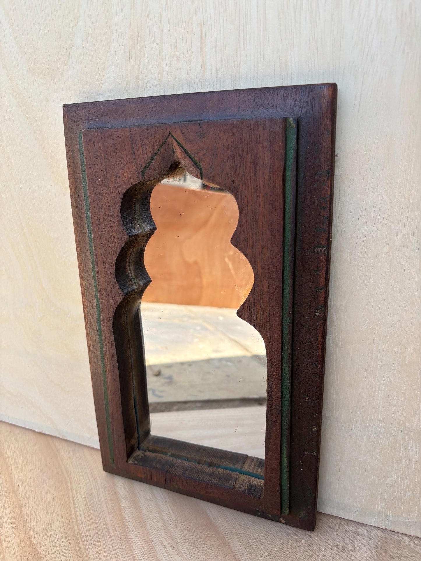 antique wooden mirror wall hanging for decoration.