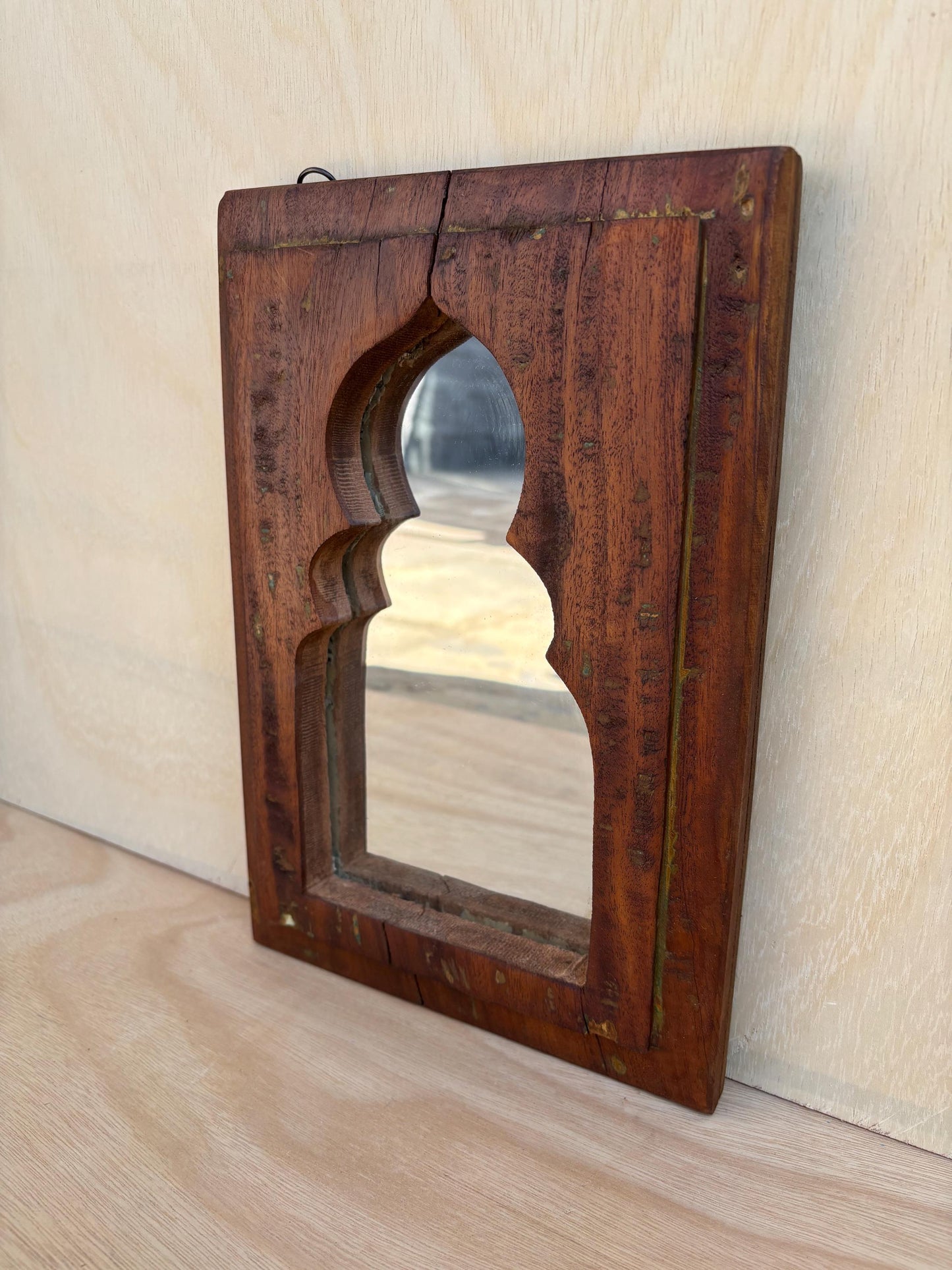 antique wooden mirror wall hanging for decoration.