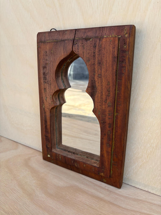 antique wooden mirror wall hanging for decoration.