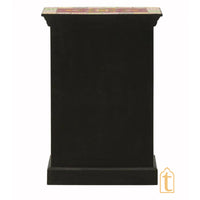 Hand Painted Solid Wood Embossed Bedside Cabinet In Multi Color, Nightstand hand paint night lamp stand.