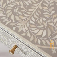 Handmade Bone Inlay Console Table | Hall-Way Entry Table | Study Table | Bone Inlay Desk |  Wooden Bone Inlay Floral Laptop table / Inlay Side Table.