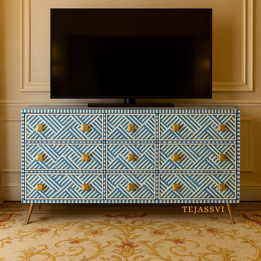 Bone inlay Buffet/Large Dresser Bone inlay 9 Drawer Dresser/Bone Inlay Sideboard/Bone Inlay Moroccan Chest of 9 Drawer/Bone Inlay Furniture,