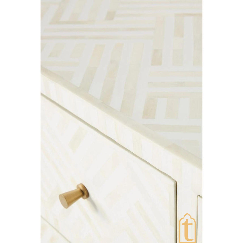 Bone Inlay Sideboard /  Wooden Bone inlay 9 Drawer Dresser / Bone Inlay Chest of 9 Drawer / Bone inlay Buffet / Large Dresser /  Storage Unit.