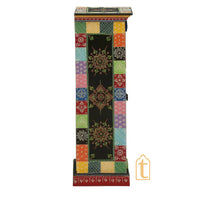 Indian Hand Painted Solid Wood Hand-Painted 1 Door Wardrobe / Wooden Handmade Indian Painted Wooden Small Cabinet / Wooden Wardrobe.