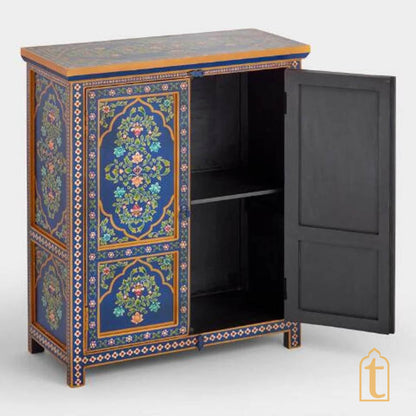 Hand-painted Wooden Blue  Color Home Decor Sideboard | Cabinet/Cupboard, Indian Decor Cabinet, Side Table, Handmade, Furniture,Made In India
