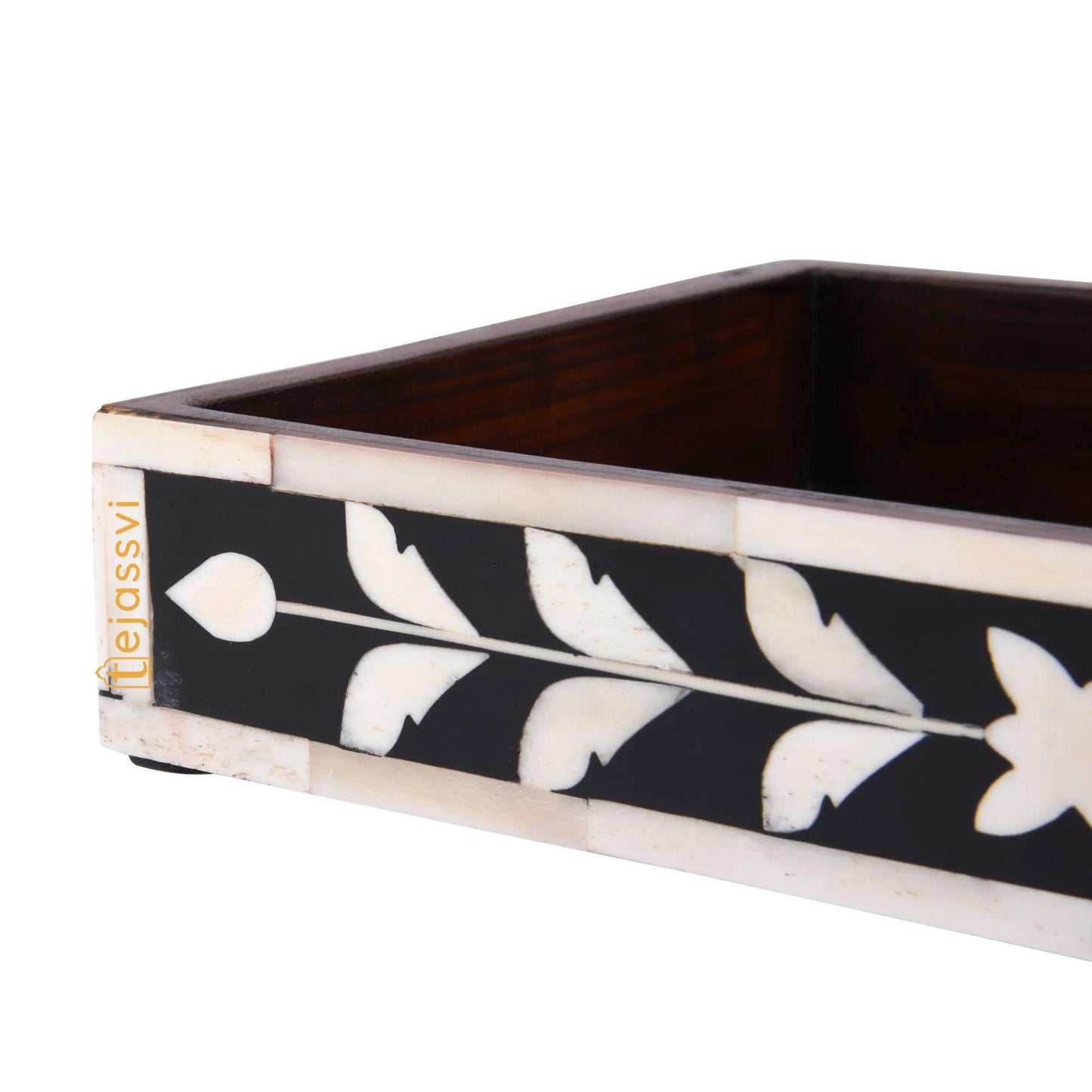 Bathroom Tray Parlour Whist Pattern Black & White 10x6 Inch | Bone Inlay  Serving Tray, Bone Inlaid Rectangular Tray , Decorative tray