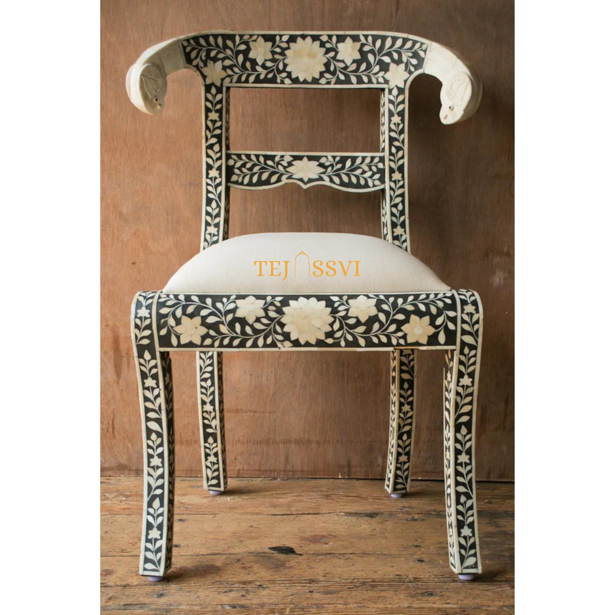 Bone Inlay Goat Head Chair | Bone Inlay chair | Modern Luxury Furniture.