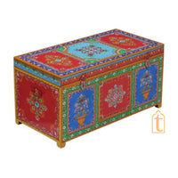 Indian Wooden Hand Painted Storage Trunk / Treasure Chest / Wooden Furniture Home and living / Painted Storage Hand Painted Indian Jewelry / Treasure Box.