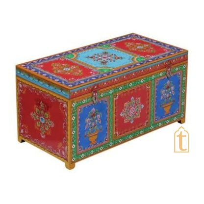 Indian storage trunk, treasure chest, furniture, home and living,Painted storage,Handpainted Indian Jewellery / Treasure Box.