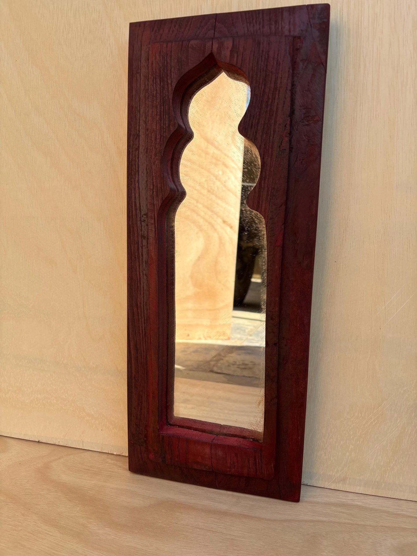 antique wooden mirror wall hanging for decoration.