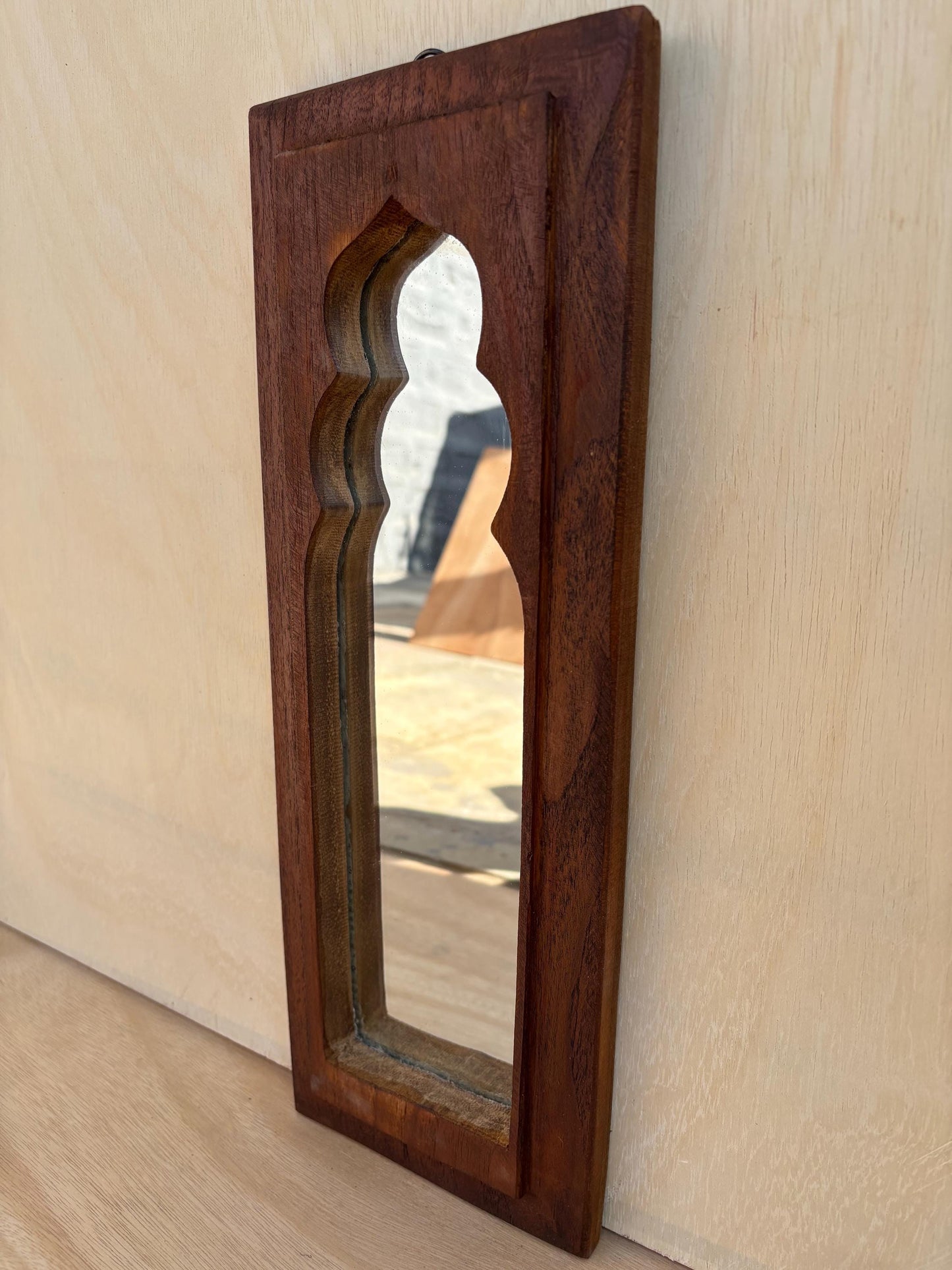 antique wooden mirror wall hanging for decoration.