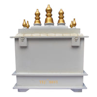 White Wooden Open Temple Pooja Mandir | Beautiful Wall Hanging Small Wooden Temple for Home | Wooden Prayer Room, Alter, Shrine, Pooja Ghar.