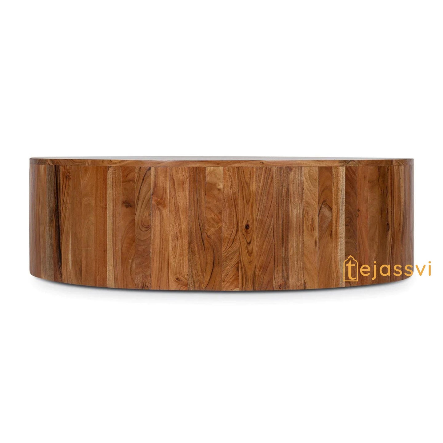 Handmade natural wooden Round coffee table | Wooden center table for living area | Modern cocktail table | Indian wooden luxury furniture.
