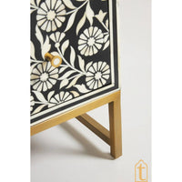 Bone Inlay Console / Bone Inlay Chest of 3 Drawers stripe Pattern 3 Drawer Dresser / Bone Inlay Dresser / Bone Inlay Sideboard / Optical Cabinet.