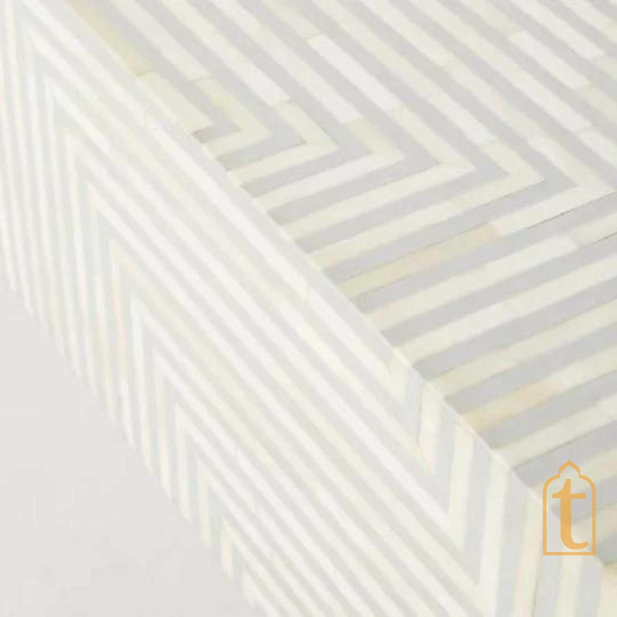 Handmade Modern Striped Pattern Coffee Table / Bone Inlay Wooden Coffee Table / Wooden Furniture / Rectangle Coffee Table / Bone Inlay Cocktail Table.