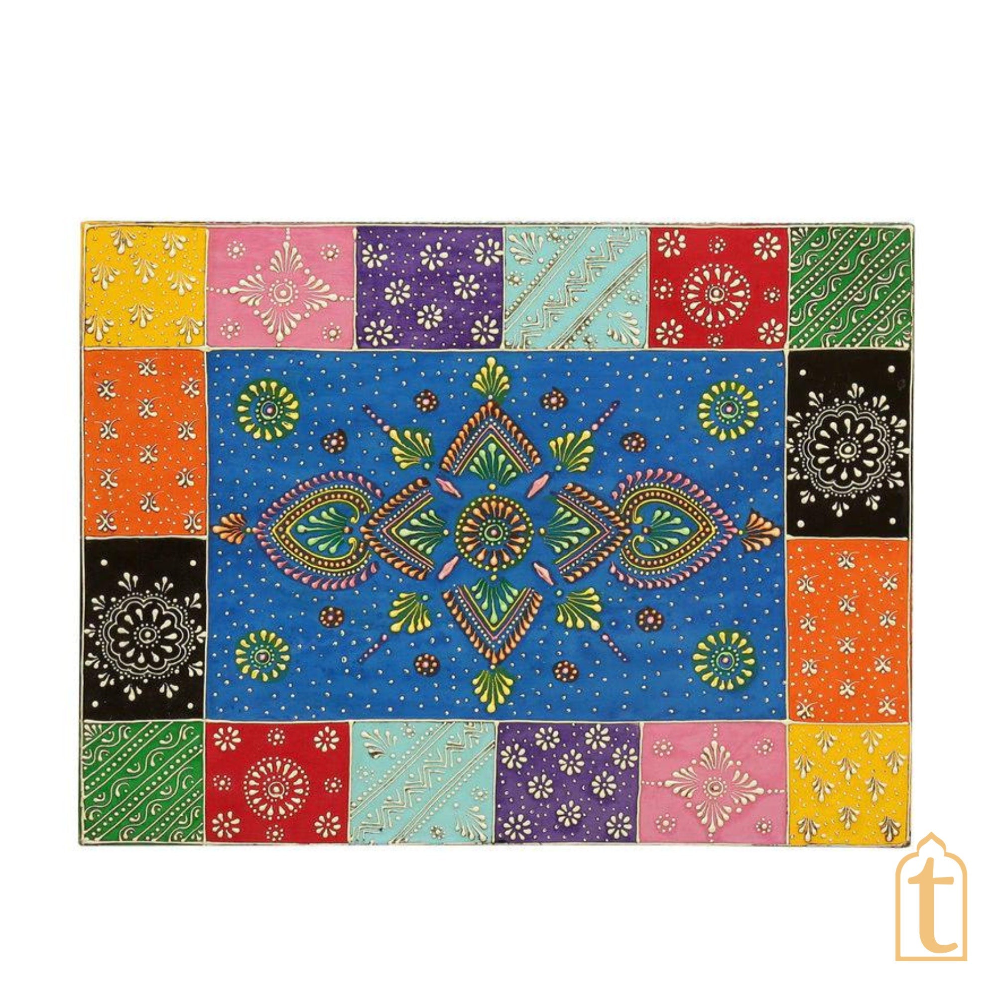 Indian Hand painted Wooden Chest Drawers / Side Table / Chest of Drawer for Living Room | Traditional Side Table with Drawers.