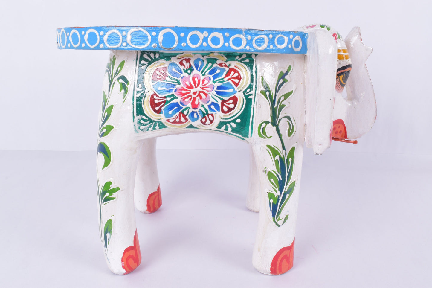 Wooden Elephant Stool | Animal Footstool | Elephant Stool | Small Wooden Bench Stool | Olifant Krukje | Indian Stool | Elephant Footstool