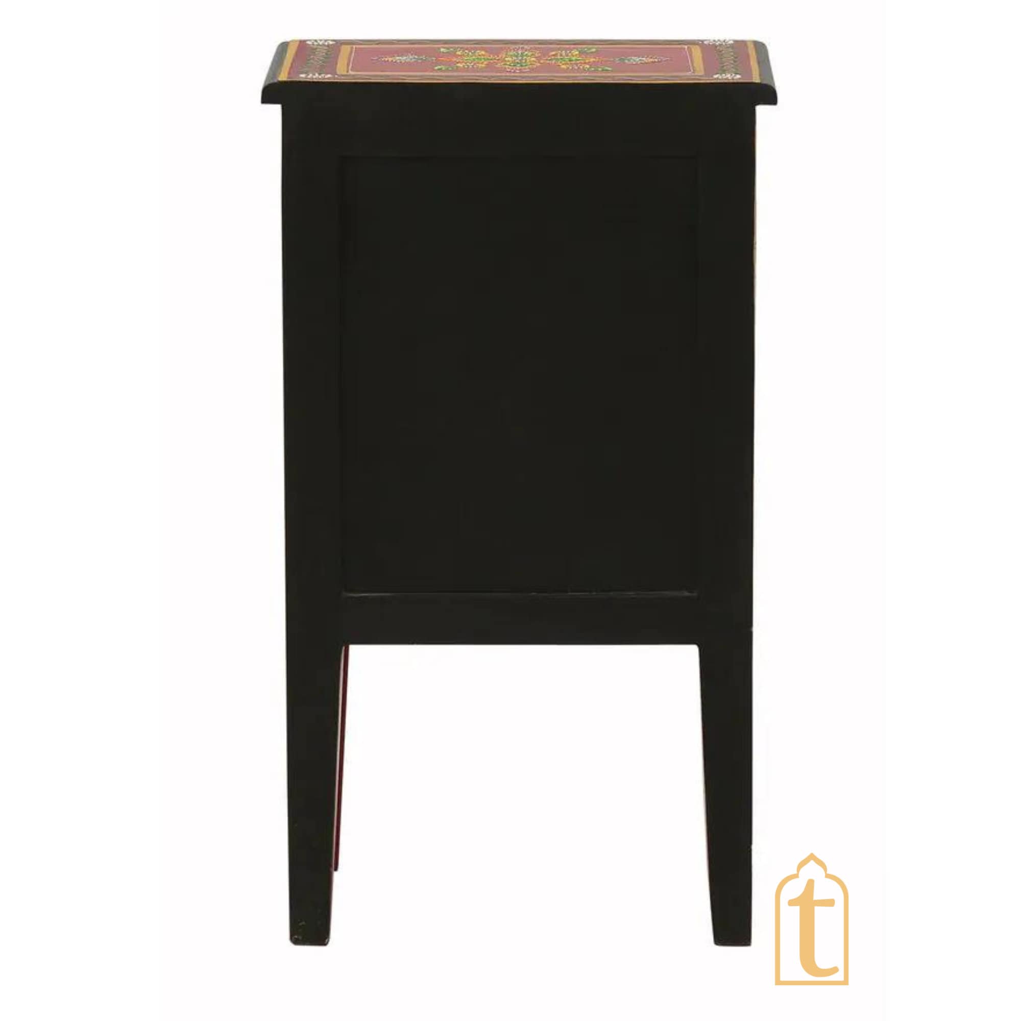Hand Painted Wooden End Table / Bedside | Sofa Side Table | Small Chest of Drawer for Living Room | Traditional Side Table with Drawers