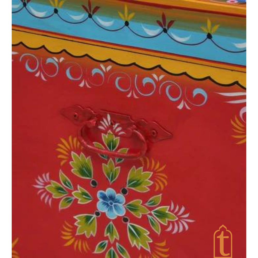 Indian Wooden Hand Painted Storage Trunk / Treasure Chest / Wooden Furniture Home and living / Painted Storage Hand Painted Indian Jewelry / Treasure Box.