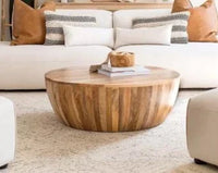 Wood Coffee table wooden Cocktail Table Unique table Hand made Round Beautifully Home Decor Table Indian Handcrafted Art.