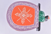 Elephant Stool Wood Indian Hand Carving Wooden Elephant Coffee Table / Hand Made Embossed Painted Fine Work Home Décor Collectible Indian Art.