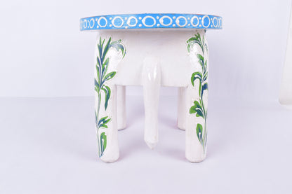 Elephant Stool Wood  Indian Hand Carving Wooden Elephant Coffee table Hand Made Embossed Painted Fine Work Home Decor Collectible Indian Art