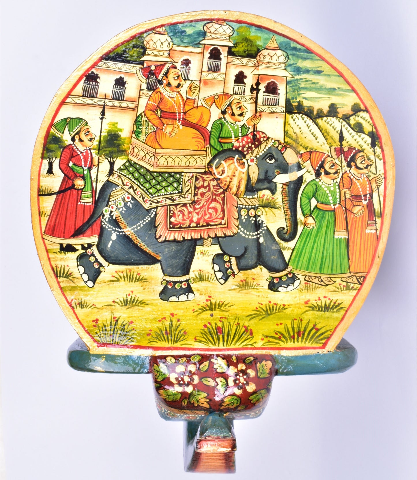 Elephant Stool Wood  Indian Hand Carving Wooden Elephant Coffee table Hand Made Embossed Painted Fine Work Home Decor Collectible Indian Art