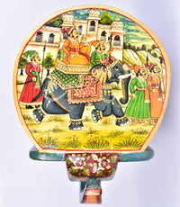 Elephant Stool Wood Indian Hand Carving Wooden Elephant Coffee Table / Hand Made Embossed Painted Fine Work Home Décor Collectible Indian Art.