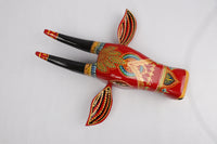 Wooden Painted Cow Head | Bull | Nandi Head Mask Wall Décor. Wooden Wall Hanging. Ethnic Indian Art.