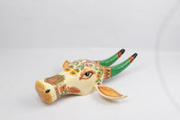 Wooden Painted Cow Head | Wooden Wall Hanging Bull | Nandi Head Mask Wall Décor. . Ethnic Indian Rajasthani Art.