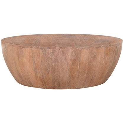 Wooden Center Table/ Barrel Coffee Table Rustic Round Coffee Table for Farm House Wood Cocktail Table Handmade wooden drum table.