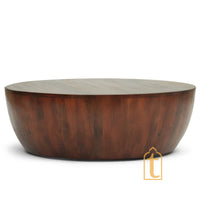 Wooden Round Coffee Table for Living Area Wooden Drum Table Home Decor Handmade Wooden Durm Shape Cocktail Table Indian Handcrafted Art .