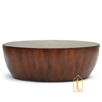 ROUND COFFEE TABLE for Living Area wooden drum table Home Decor Handmade Wooden Barrel Shape Cocktail Table Indian Handcrafted Art .