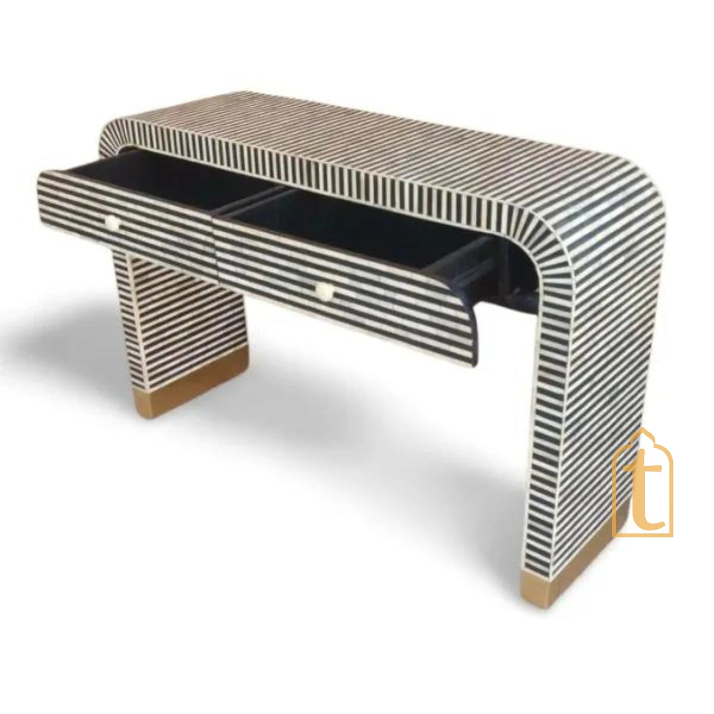 Moroccan Bone Inlay Chest of Drawers, Sideboard |Waterfall Bone Inlay Desk, Bone Inlay work desk, Bone Inlay Console Table, inlay desk.