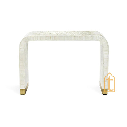 Bone Inlay Console Table, Hall-Way Entry Table, Bone  Inlay Coffee Table, Modern Coffee Table,Bone Inlay Centre Table, Waterfall Coffee Table