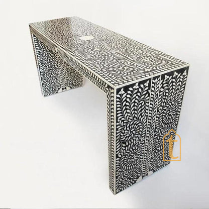 Bone Inlay Console Table,Hall-Way Entry Table Wooden bone inlay floral console table ,Bone Inlay Table, bone inlay study table, Laptop table
