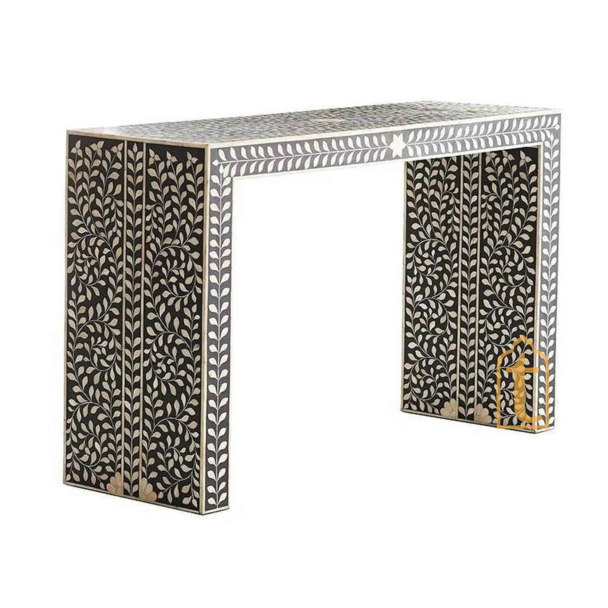 Bone Inlay Console Table / Hall-Way Entry Table / Wooden Bone Inlay Floral Console Table / Bone Inlay Table / Bone Inlay Study Table / Laptop Table.