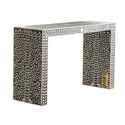 Bone Inlay Console Table,Hall-Way Entry Table Wooden bone inlay floral console table ,Bone Inlay Table, bone inlay study table, Laptop table