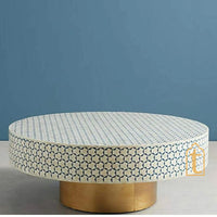 Wooden Waterfall Pattern Coffee Table / Bone Inlay Wooden Coffee Table / Wooden Furniture / Wooden Coffee Table / Bone Inlay Cocktail Table.