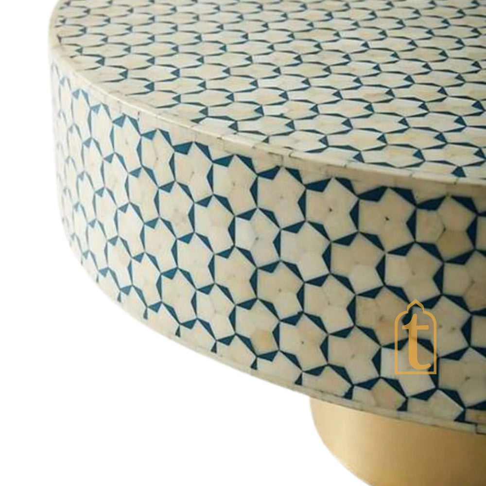 Wooden Waterfall Pattern Coffee Table / Bone Inlay Wooden Coffee Table / Wooden Furniture / Wooden Coffee Table / Bone Inlay Cocktail Table.